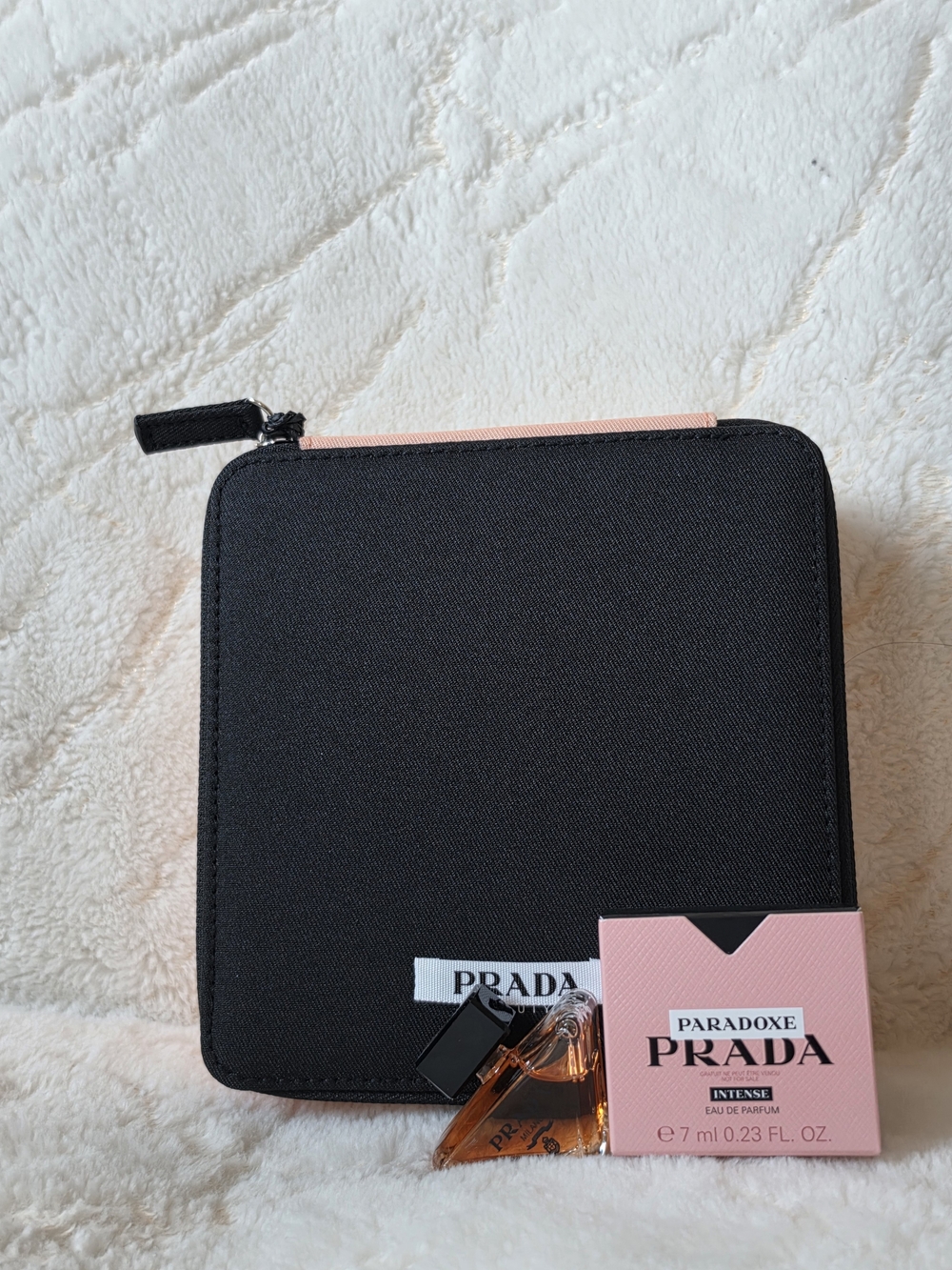 Prada Paradoxe Pink & Black Travel Pouch with Mini Perfume
